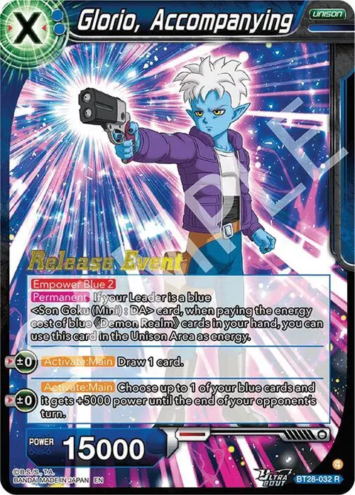 Glorio, Accompanying card art