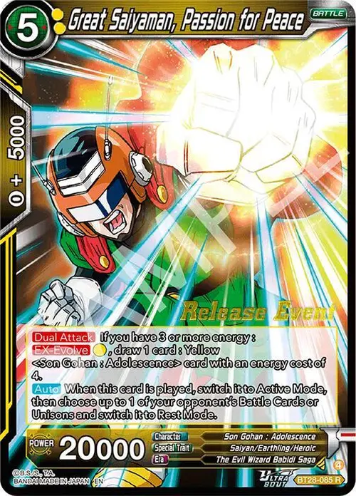 Great Saiyaman, Passion for Peace card art