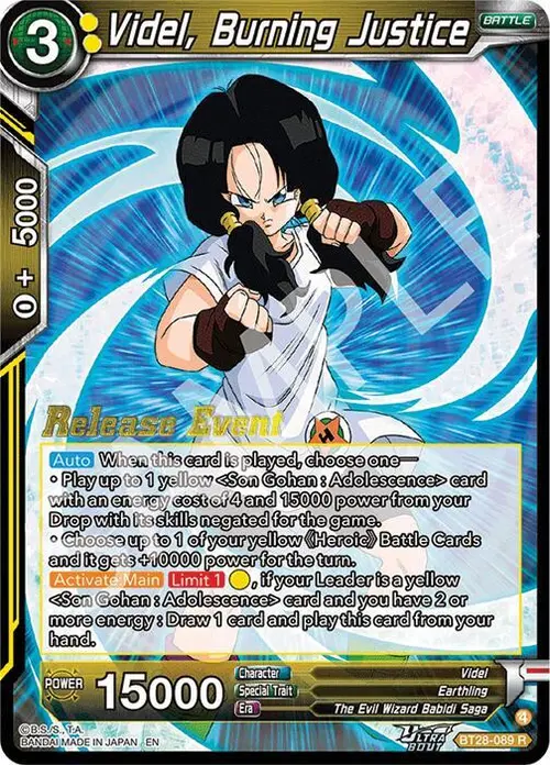 Videl, Burning Justice card art