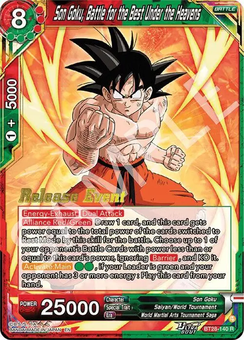 Son Goku, Battle for the Best Under the Heavens card art