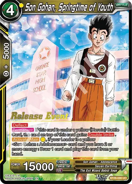 Son Gohan, Springtime of Youth card art