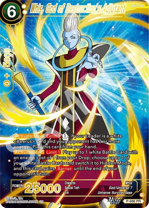 Whis, God of Destruction’s Adjutant (Gold-Stamped) card art