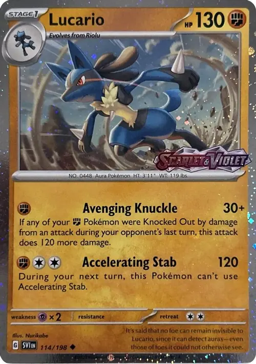 Lucario (Scarlet & Violet Stamp) card art