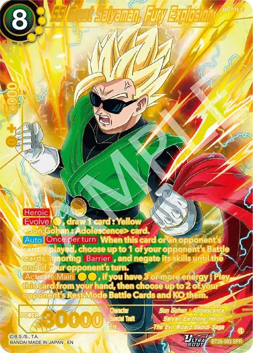 SS Great Saiyaman, Fury Explosion (SPR) card art