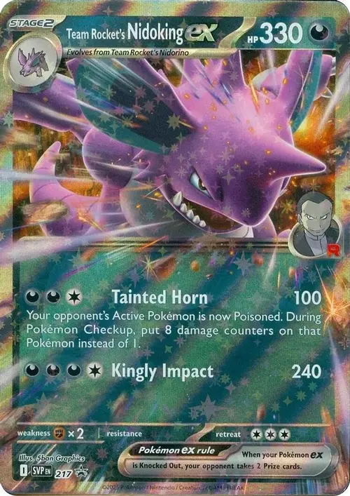 Team Rocket's Nidoking ex - 217 card art