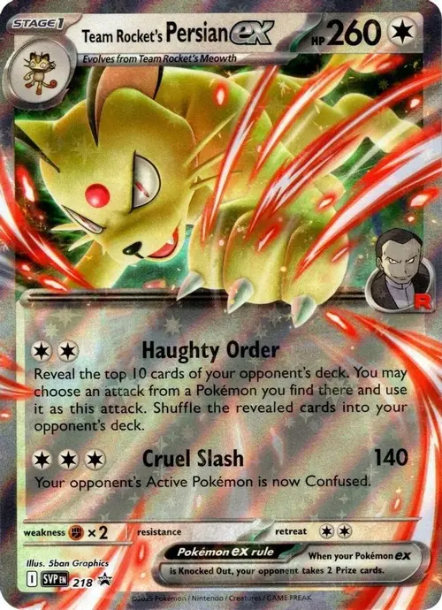 Team Rocket's Persian ex - 218 card art