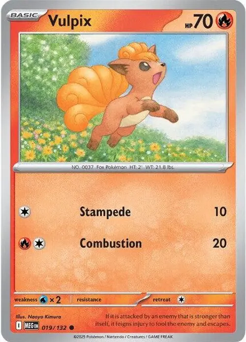 Vulpix - 019/132 card art