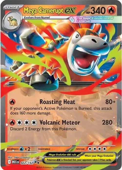Mega Camerupt ex - 022/132 card art