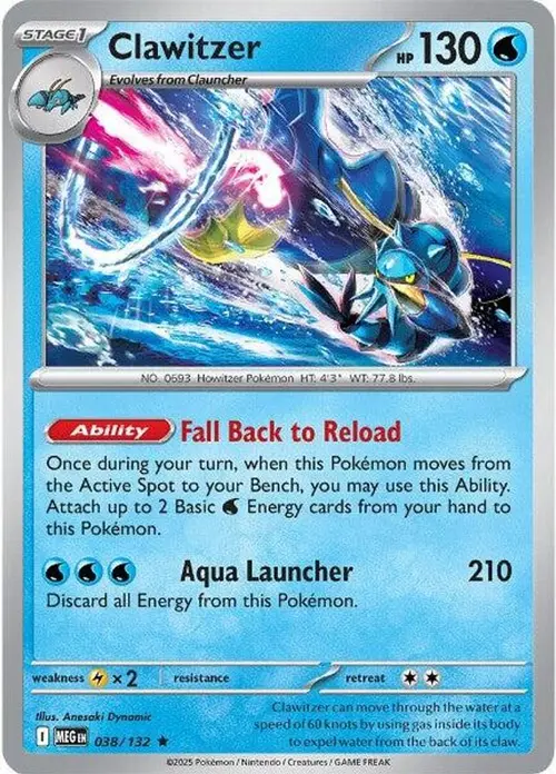 Clawitzer - 038/132 card art