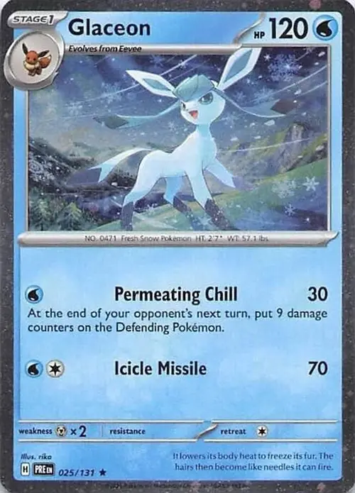 Glaceon - 025/131 (Cosmos Holo) card art
