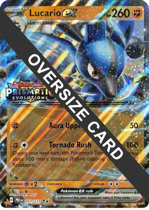 Lucario ex (Prismatic Evolutions Stamp) card art