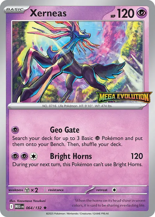 Xerneas (Mega Evolution Stamped) card art