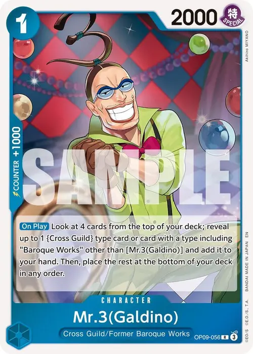 Mr.3(Galdino) - OP09-056 (Reprint) card art
