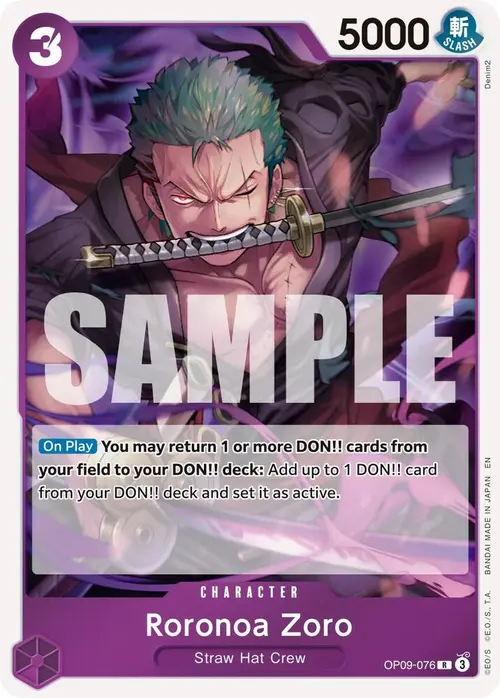Roronoa Zoro - OP09-076 card art