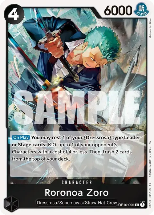 Roronoa Zoro - OP10-095 (Reprint) card art
