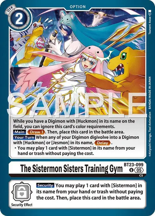 The Sistermon Sisters Training Gym card art