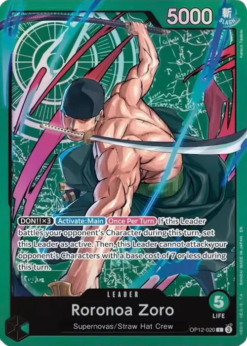 Roronoa Zoro - OP12-020 (Zoro Deck) card art
