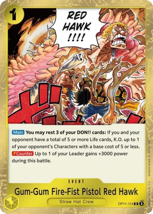 Gum-Gum Fire-Fist Pistol Red Hawk (Nami Deck) card art