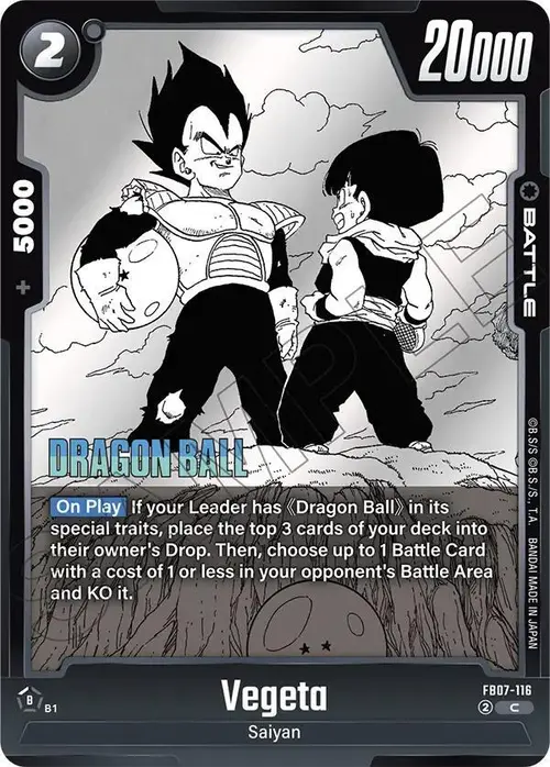 Vegeta card art