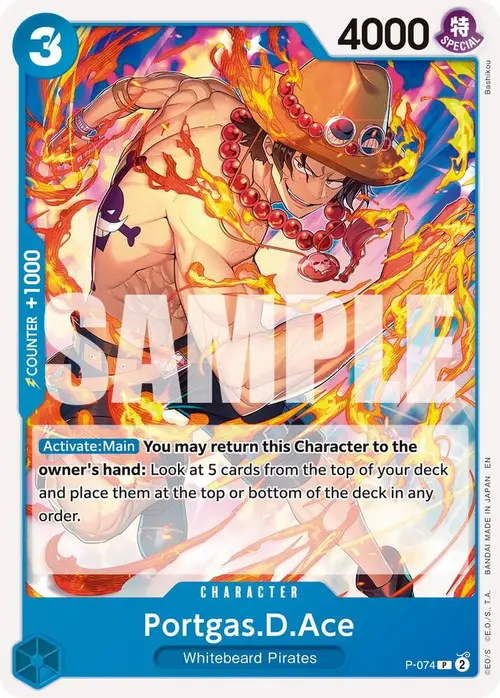 Portgas.D.Ace - P-074 (Pirate Foil) card art