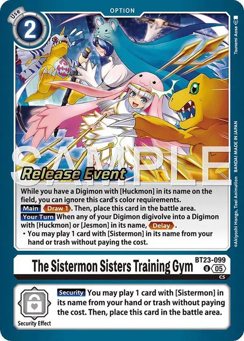 The Sistermon Sisters Training Gym card art