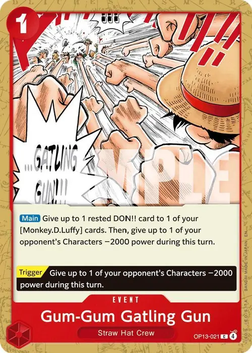 Gum-Gum Gatling Gun card art