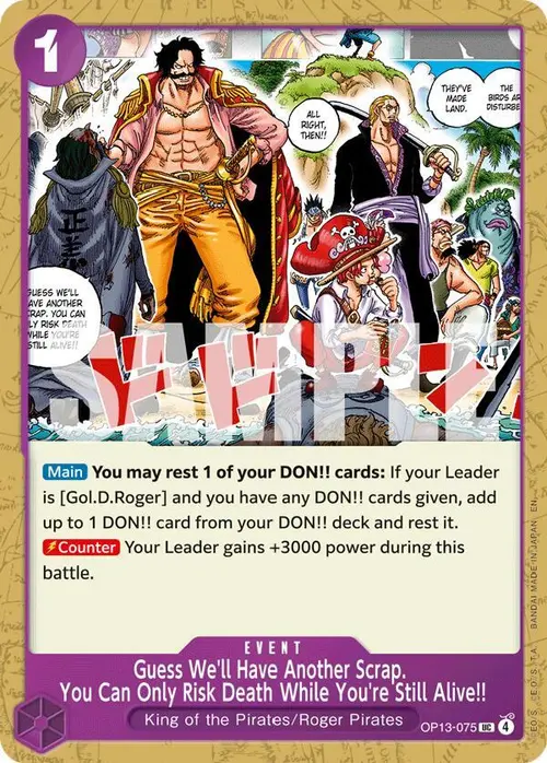 Guess We'll Have Another Scrap. You Can Only Risk Death While You're Still Alive!! card art