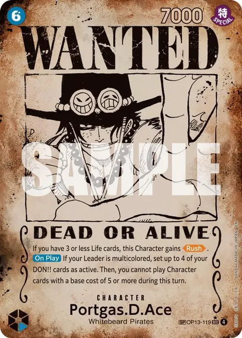 Portgas.D.Ace (119) (Wanted Poster) card art