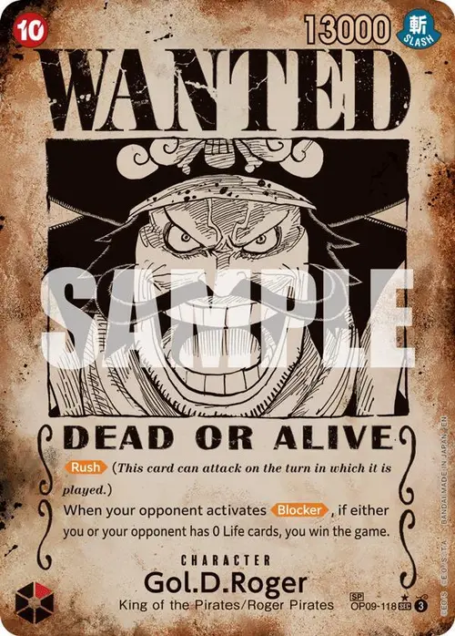 Gol.D.Roger - OP09-118 (SP) (Wanted Poster) card art