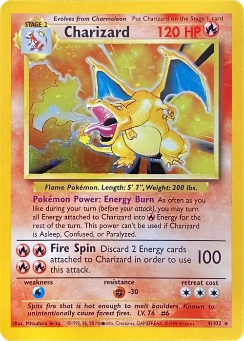 Charizard (Black Dot Error) card art