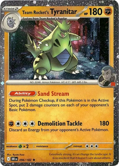 Team Rocket's Tyranitar - 096/182 (Cosmos Holo) card art