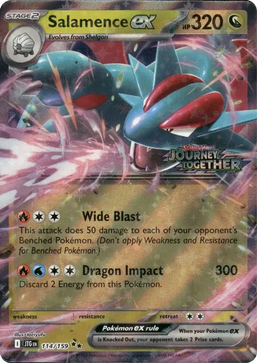 Salamence ex - 114/159 (Journey Together Stamped) card art