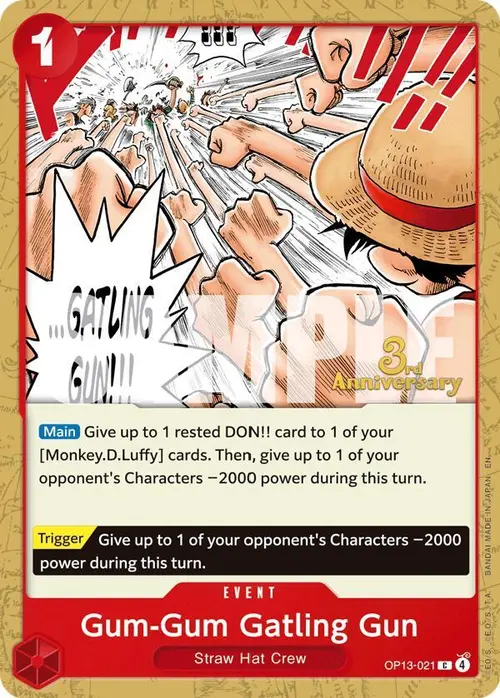 Gum-Gum Gatling Gun card art