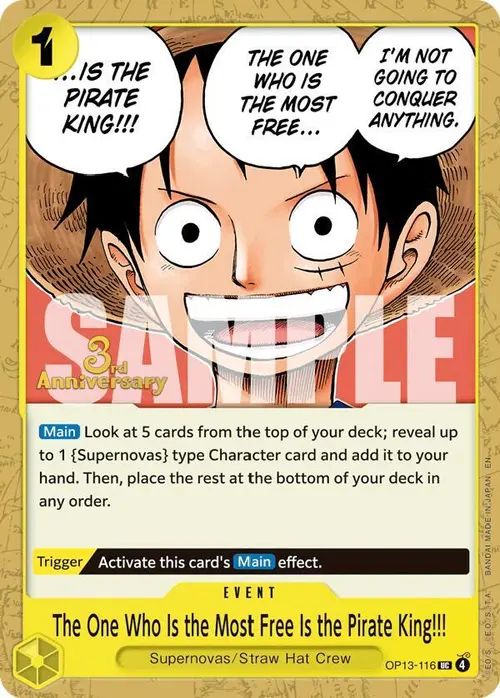 The One Who Is the Most Free Is the Pirate King!!! card art