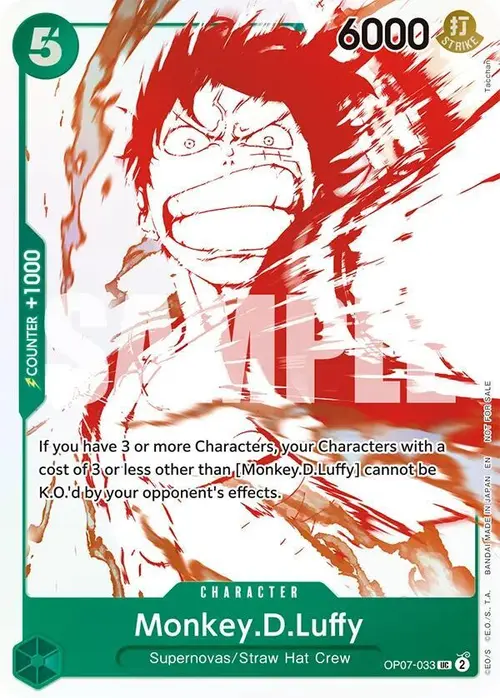 Monkey.D.Luffy - OP07-033 (3rd Anniversary Treasure Campaign Pack) card art