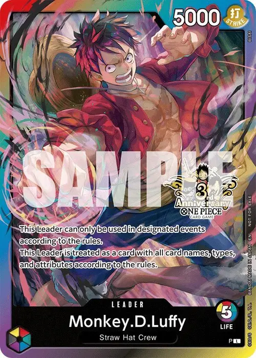 Monkey.D.Luffy (3rd Anniversary Tournament 3 Brothers Pack) card art