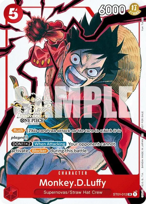 Monkey.D.Luffy - ST01-012 (3rd Anniversary Tournament 3 Brothers Pack) card art
