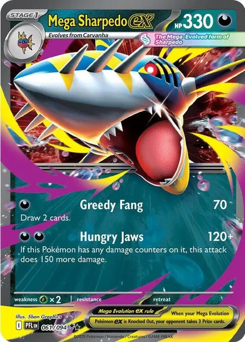Mega Sharpedo ex - 061/094 card art