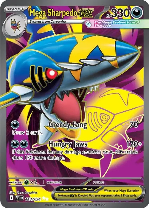 Mega Sharpedo ex - 113/094 card art