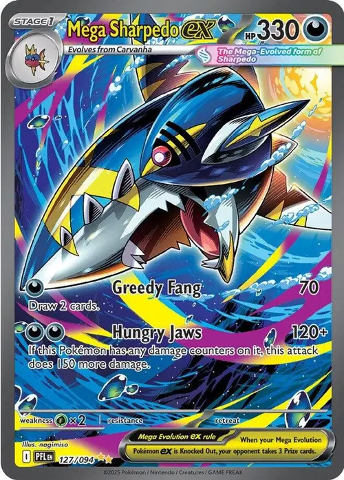 Mega Sharpedo ex - 127/094 card art