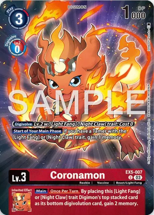 Coronamon (Digimon Story: Time Stranger Collector's Edition) card art