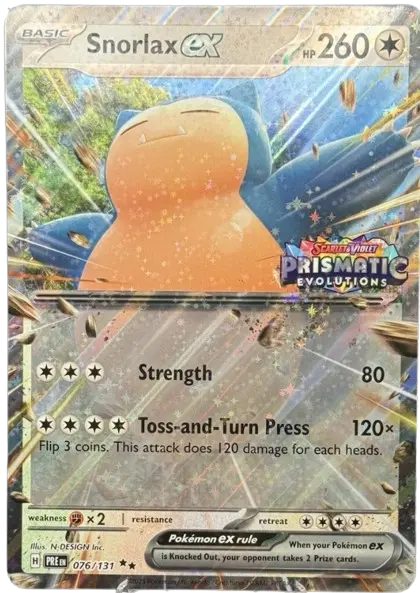 Snorlax ex (Prismatic Evolution Stamped) card art