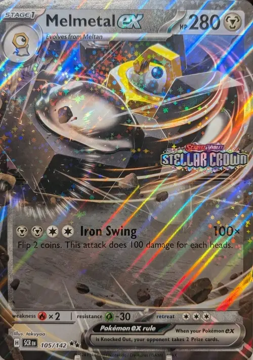Melmetal ex (Stellar Crown Stamped) card art
