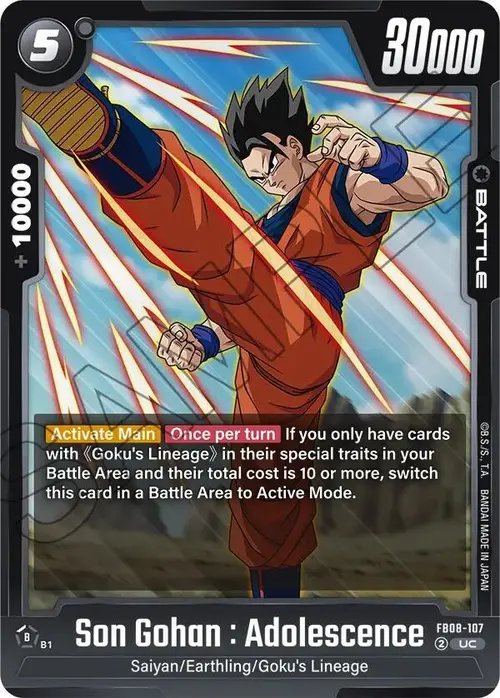 Son Gohan : Adolescence card art