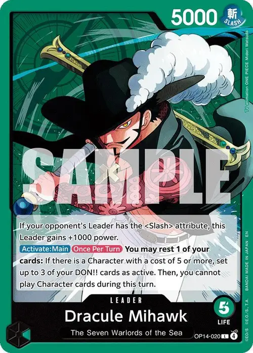 Dracule Mihawk - OP14-020 card art