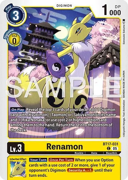Renamon (BT17-031) (Alternate Art) card art