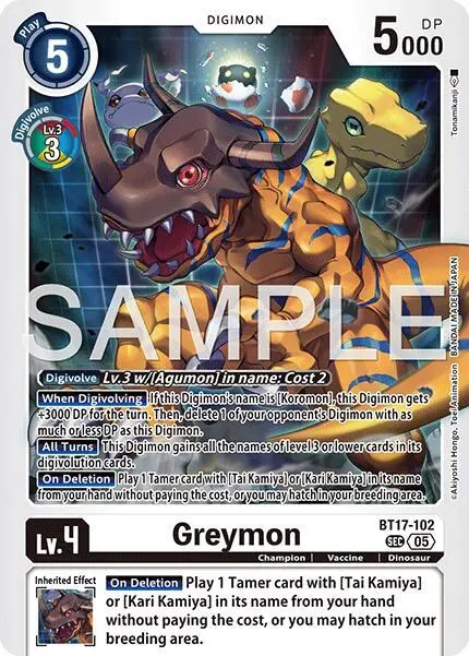 Greymon - BT17-102 (Reprint) card art