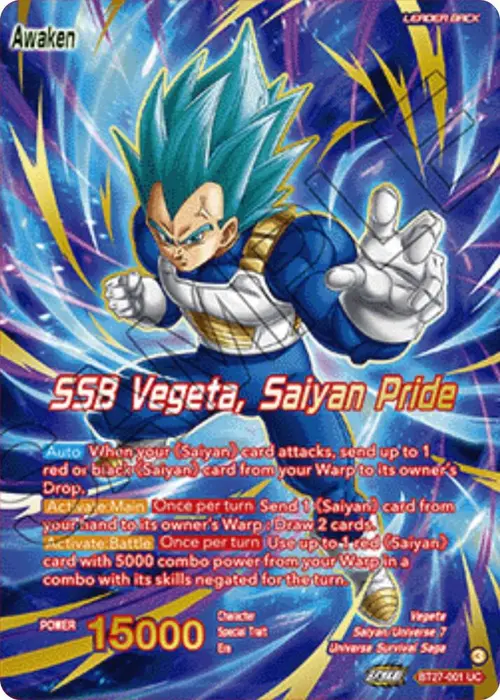 Vegeta // SSB Vegeta, Saiyan Pride (Championship 2025 Finals Alternate Art Leader Card) card art