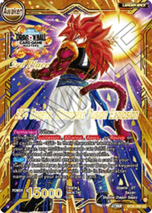 SS4 Son Goku & SS4 Vegeta // SS4 Gogeta, Strongest Fusion Explosion (3rd Place) card art