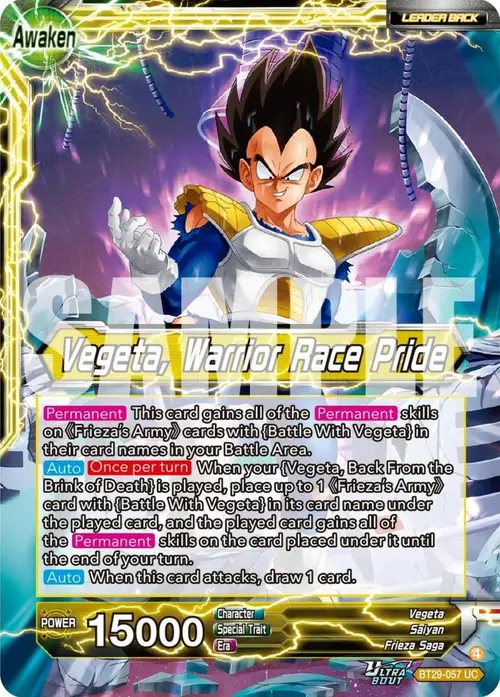 Vegeta // Vegeta, Warrior Race Pride card art